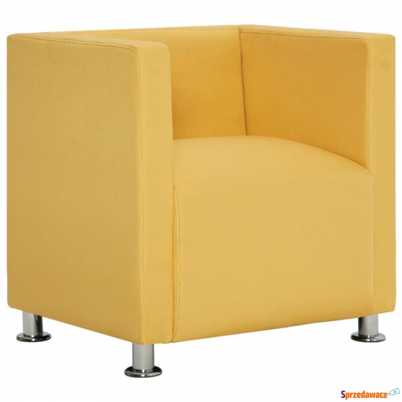 Fotel kubik żółty poliester - Krzesła biurowe - Zielona Góra