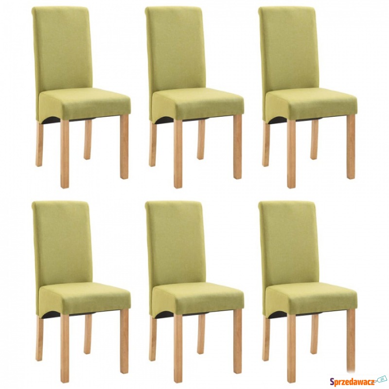 Krzesła do jadalni 6 szt. zielone tkanina - Krzesła do salonu i jadalni - Lębork