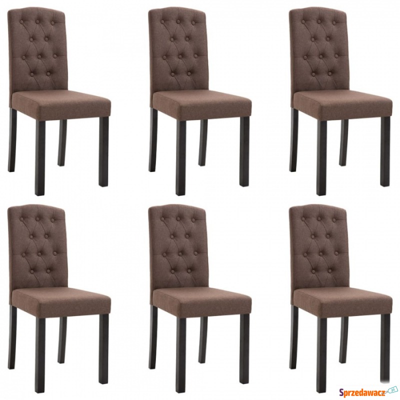 Krzesła do jadalni 6 szt. brązowe tapicerowane... - Krzesła do salonu i jadalni - Nowy Targ