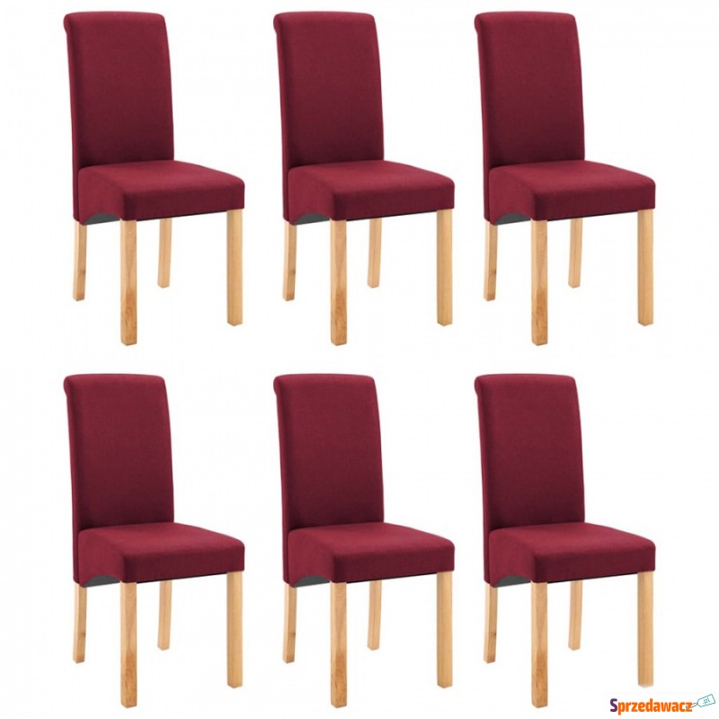 Krzesła do jadalni 6 szt. czerwone tkanina - Krzesła do salonu i jadalni - Tczew