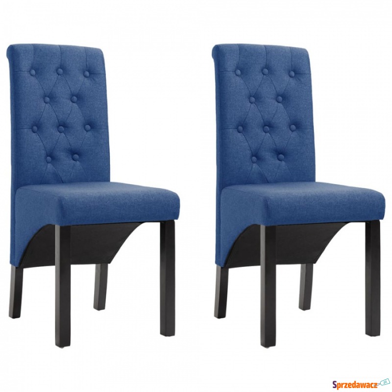 Krzesła do jadalni 2 szt. niebieskie tapicerowane... - Krzesła do salonu i jadalni - Chrzanów