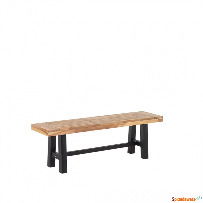 Ławka drewniana czarna/brązowa Badalamenti - Krzesła ogrodowe - Rybnik
