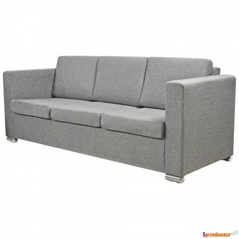 3 osobowa sofa tapicerowana jasnoszara - Sofy, fotele, komplety... - Piotrków Trybunalski