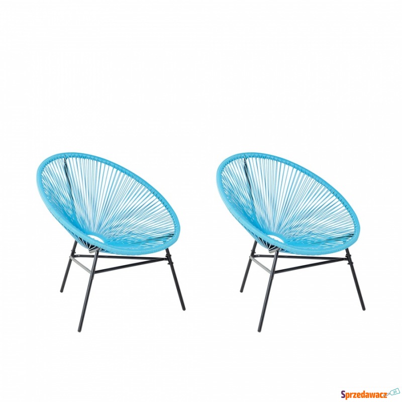 Zestaw 2 krzeseł rattanowych niebieskie Aprile - Krzesła ogrodowe - Kętrzyn