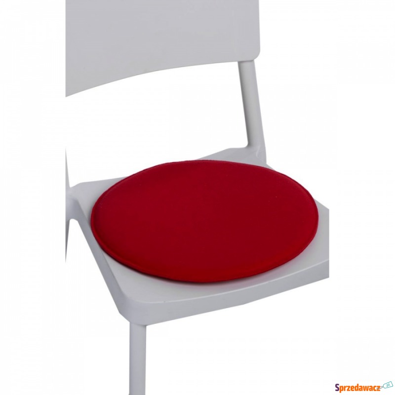 Poduszka na krzesło okrągła czerwona - Poduszki - Krzeszów