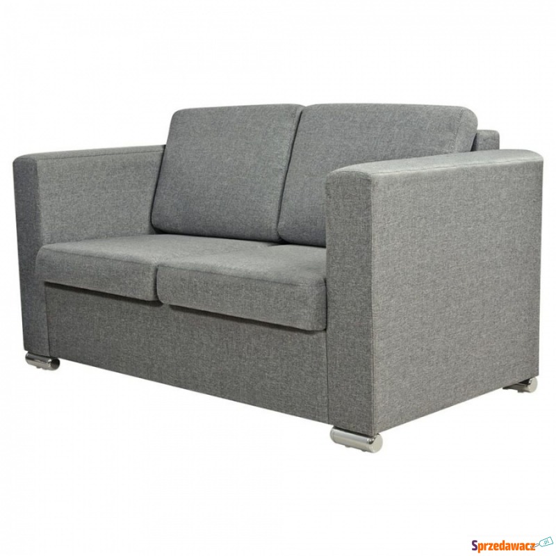 2 osobowa sofa tapicerowana jasnoszara - Sofy, fotele, komplety... - Myślachowice