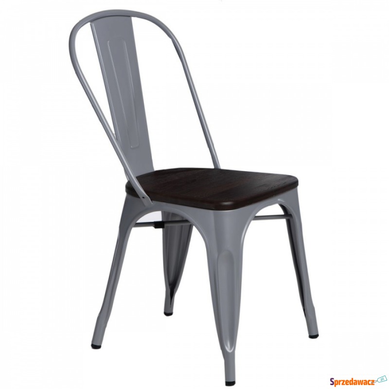 Krzesło Paris Wood D2 szare-sosna szczotkowana - Krzesła do salonu i jadalni - Sieradz