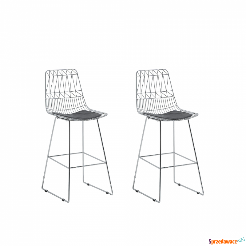 Zestaw 2 krzeseł barowych srebrne Teofilo BLmeble - Taborety, stołki, hokery - Świecie