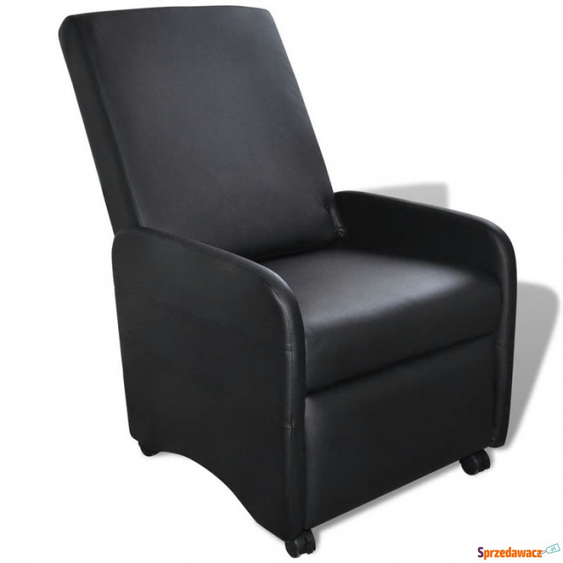 Fotel składany skóra syntetyczna czarny - Krzesła biurowe - Łapy