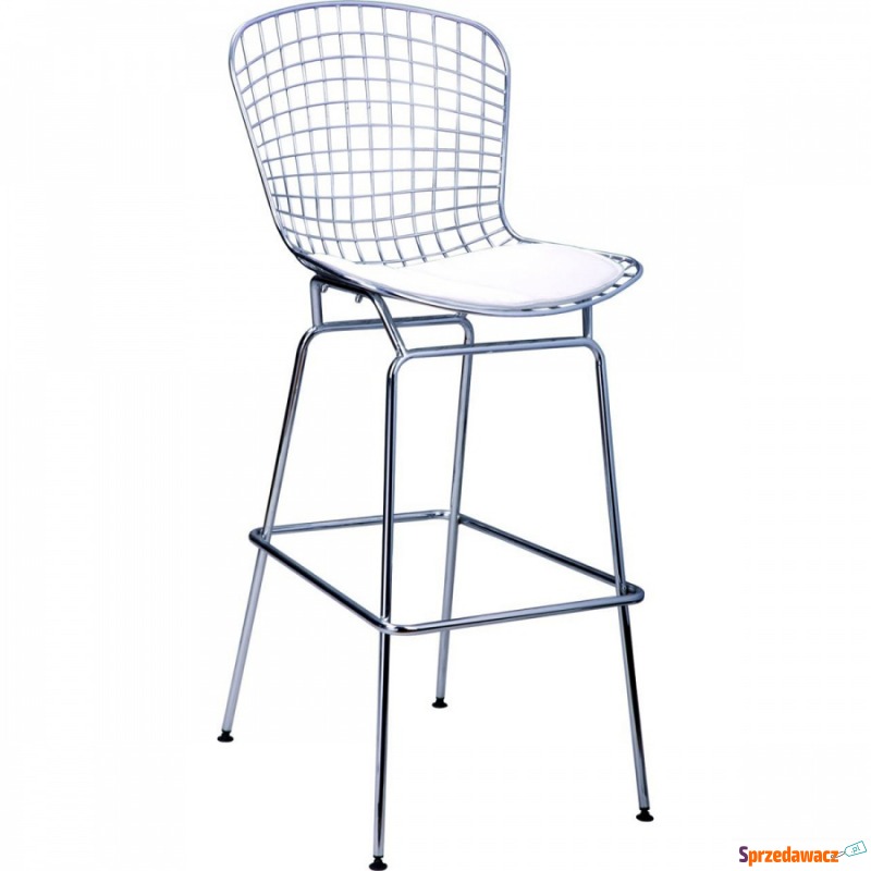 Krzesło barowe Harry 120x52x62 cm biało-srebrne - Taborety, stołki, hokery - Jawor