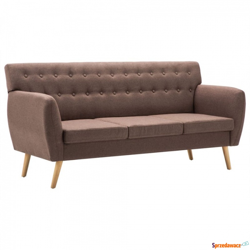 3-osobowa sofa tapicerowana tkaniną brązowa - Sofy, fotele, komplety... - Katowice