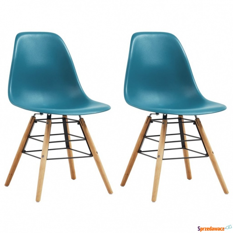 Krzesła do kuchni 2 szt. turkusowe plastik - Krzesła kuchenne - Nowa Ruda