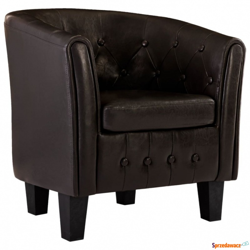 Fotel brązowy sztuczna skóra - Krzesła biurowe - Wieluń