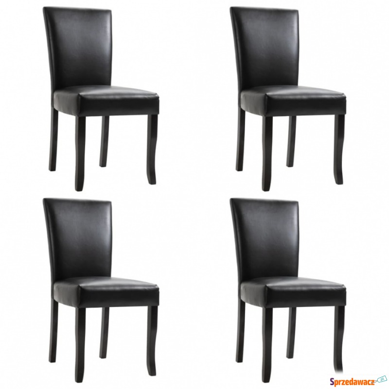 Krzesła do jadalni 4 szt. czarne sztuczna skóra - Krzesła do salonu i jadalni - Sochaczew