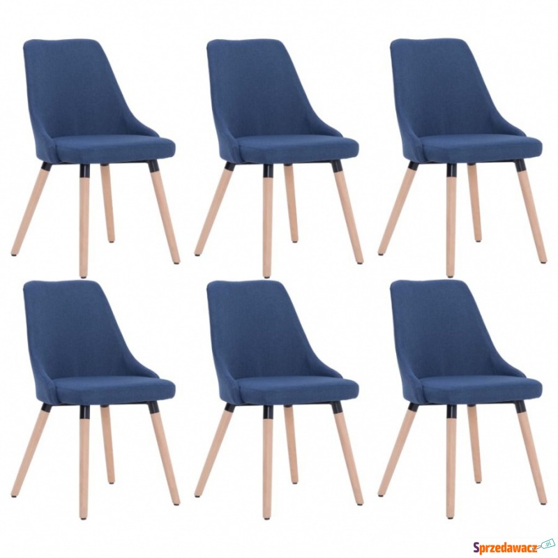 Krzesła do jadalni 6 szt. niebieskie tapicerowane... - Krzesła do salonu i jadalni - Płock