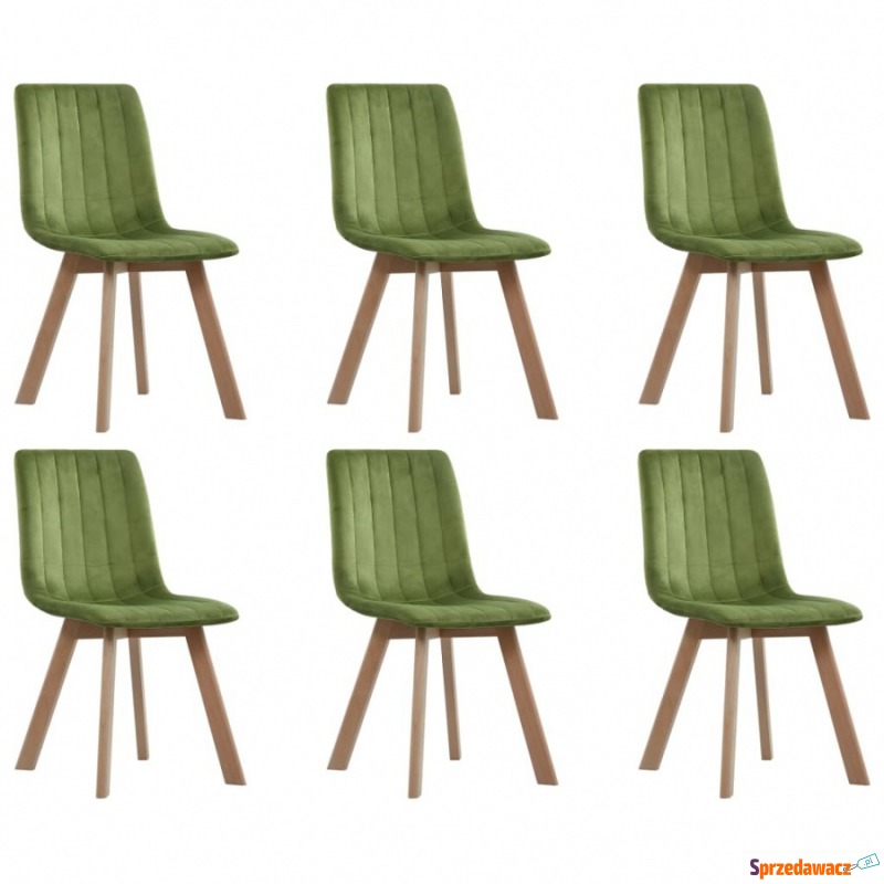 Krzesła do kuchni 6 szt. zielone aksamit - Krzesła kuchenne - Gościęcin