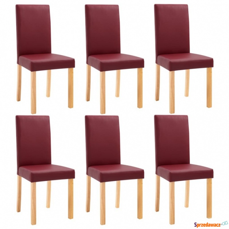 Krzesła do jadalni 6 szt. czerwone sztuczna skóra - Krzesła do salonu i jadalni - Kalisz