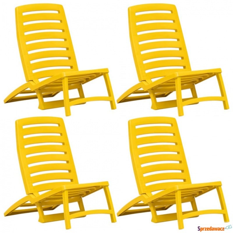Składane krzesło plażowe, 4 szt., plastikowe,... - Krzesła ogrodowe - Ugoszcz