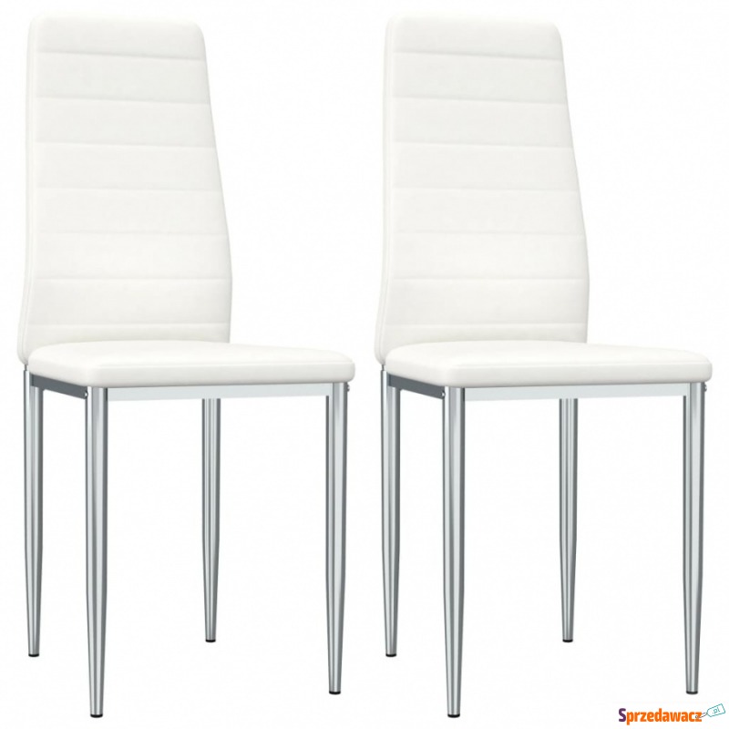 Krzesła stołowe, 2 szt., białe, sztuczna skóra - Krzesła do salonu i jadalni - Koszalin