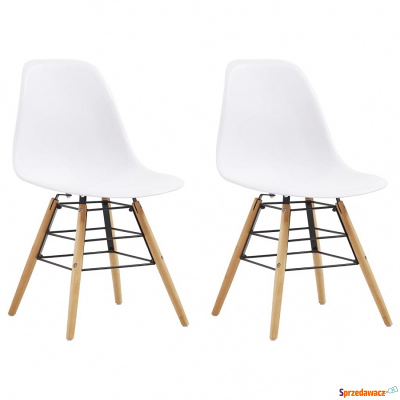 Krzesła do kuchni 2 szt. białe plastik - Krzesła kuchenne - Szczecinek