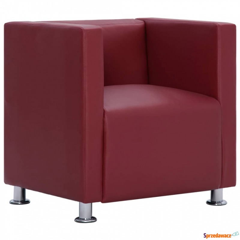 Fotel kubik kolor czerwonego wina sztuczna skóra - Krzesła biurowe - Siemianowice Śląskie
