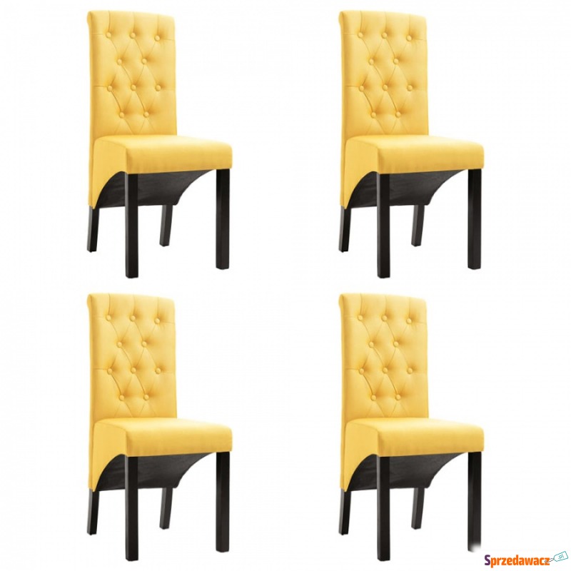 Krzesła do jadalni 4 szt. żółte tapicerowane... - Krzesła do salonu i jadalni - Świętochłowice