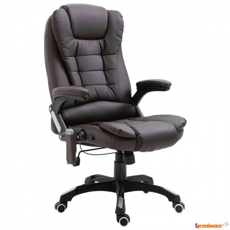 Fotel biurowy z masażem brązowy - Krzesła biurowe - Kętrzyn