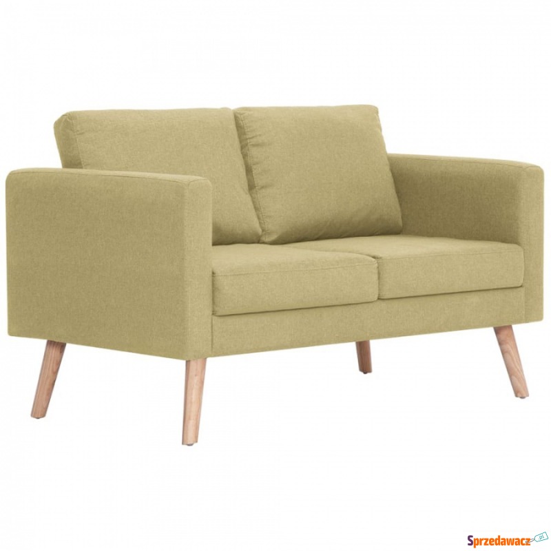 2-osobowa sofa tapicerowana tkaniną zielona - Sofy, fotele, komplety... - Chełm