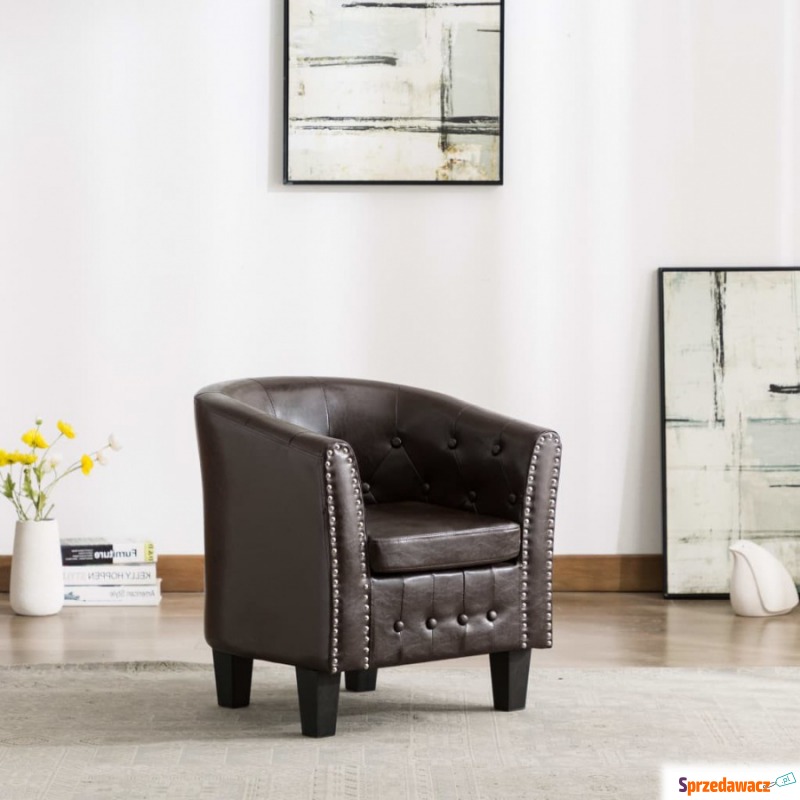 Fotel klubowy, brązowy, sztuczna skóra - Krzesła biurowe - Jastrzębie-Zdrój