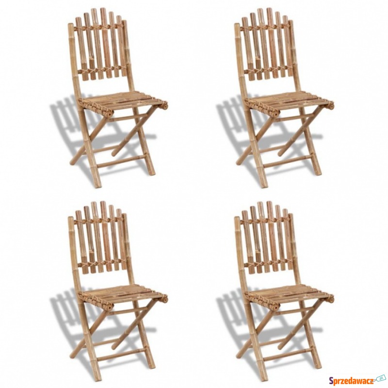 Składane krzesła ogrodowe, 4 szt., bambusowe - Krzesła ogrodowe - Dębica