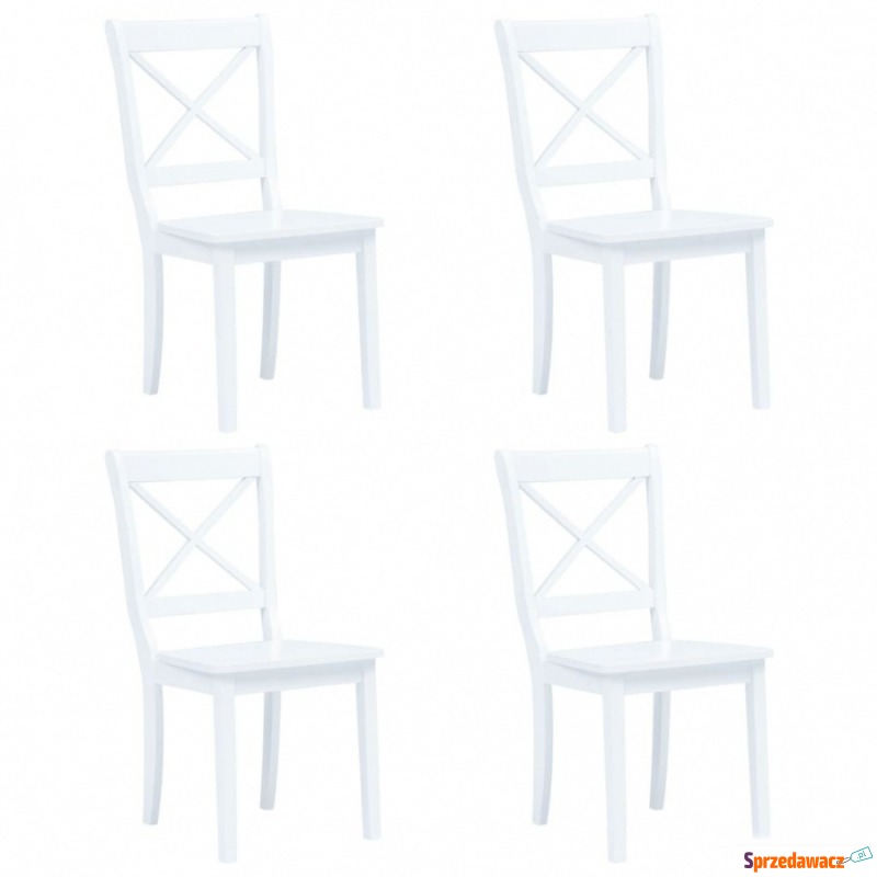 Krzesła jadalniane, 4 szt., białe, lite drewno... - Krzesła kuchenne - Głogów