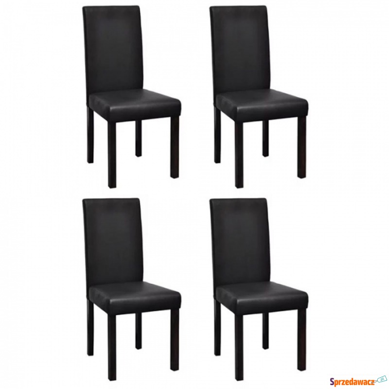 Krzesła do jadalni 4 szt. czarna sztuczna skóra - Krzesła do salonu i jadalni - Białystok
