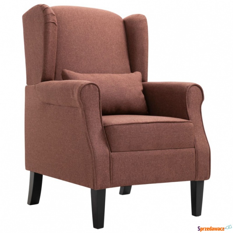 Fotel brązowy tapicerowany tkaniną - Krzesła biurowe - Leszno
