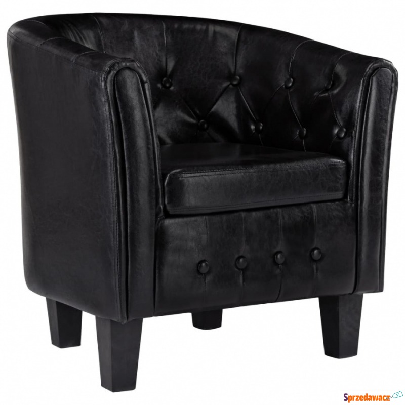 Fotel czarny sztuczna skóra - Krzesła biurowe - Żelice