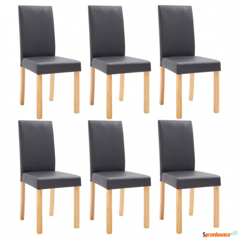 Krzesła do jadalni 6szt. szare sztuczna skóra - Krzesła do salonu i jadalni - Knurów