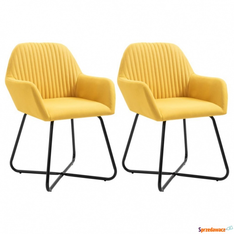 Fotele do salonu 2szt. żółte tapicerowane tkaniną - Sofy, fotele, komplety... - Władysławowo