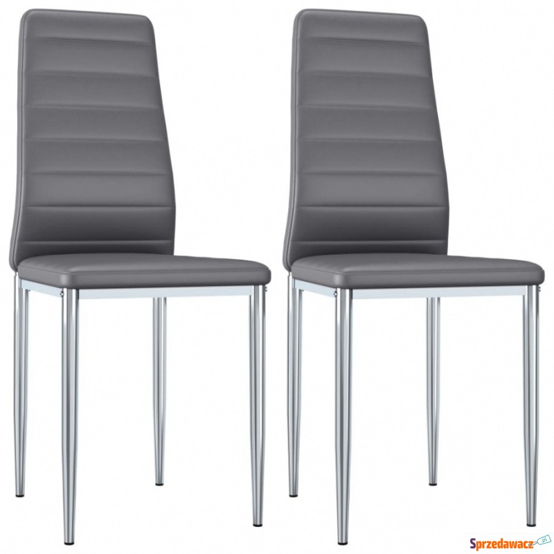 Krzesła stołowe, 2 szt., szare, sztuczna skóra - Krzesła do salonu i jadalni - Otwock