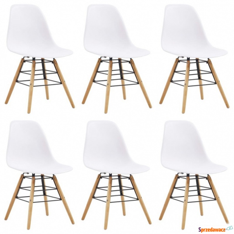 Krzesła do kuchni 6 szt. białe plastik - Krzesła kuchenne - Ciechanów