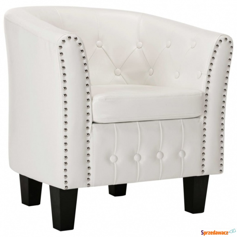 Fotel klubowy biały sztuczna skóra - Krzesła biurowe - Nowa Ruda