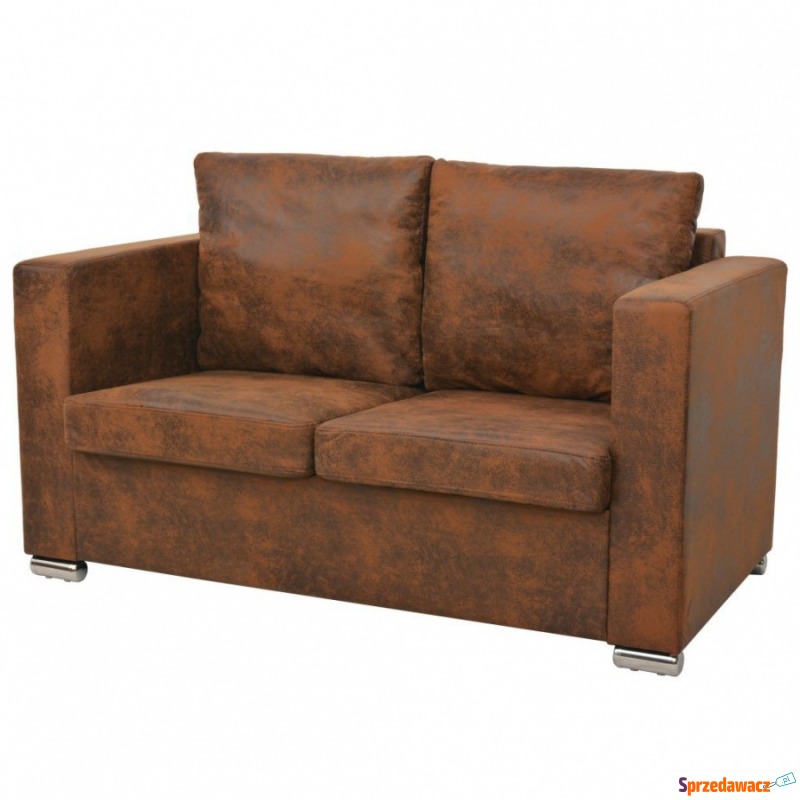 Sofa 2-osobowa, 137 x 73 x 82 cm, sztuczny zamsz - Sofy, fotele, komplety... - Chorzów