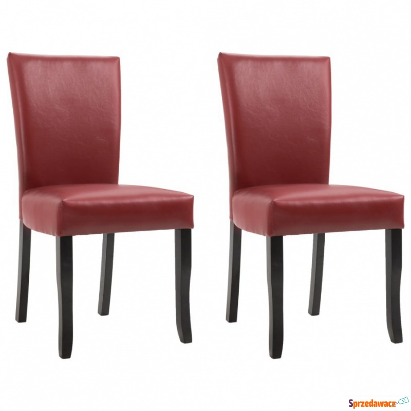 Krzesła do jadalni 2 szt. czerwone wino sztuczna... - Krzesła do salonu i jadalni - Mielec