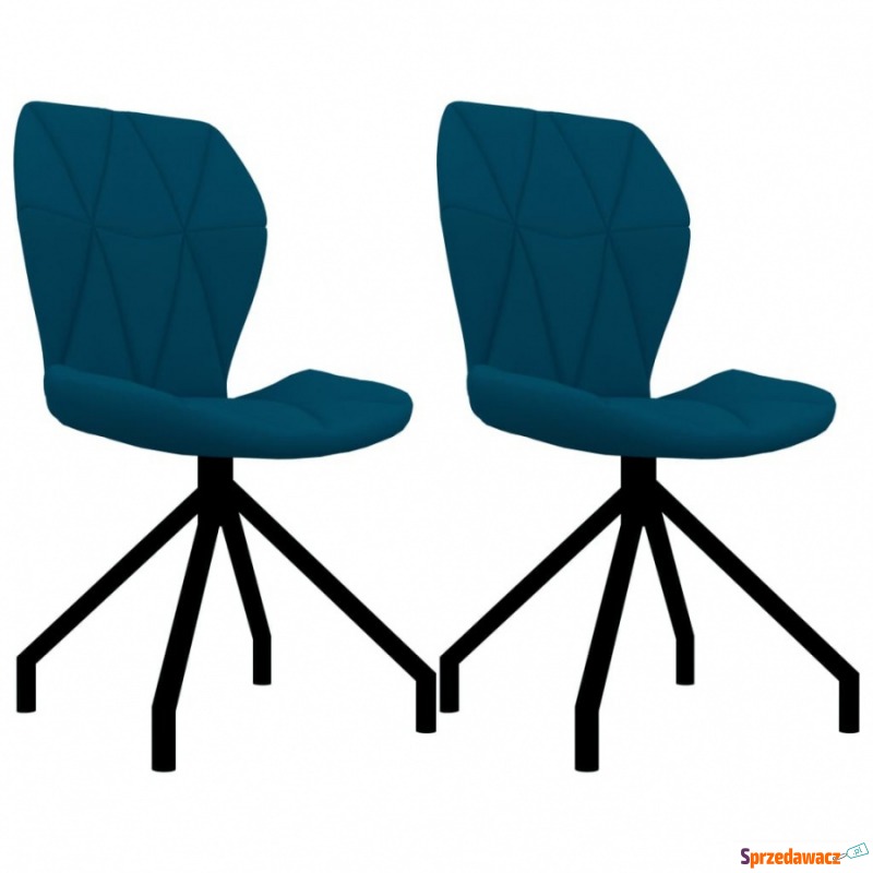 Krzesła do kuchni 2 szt. niebieskie sztuczna skóra - Krzesła kuchenne - Ruda Śląska