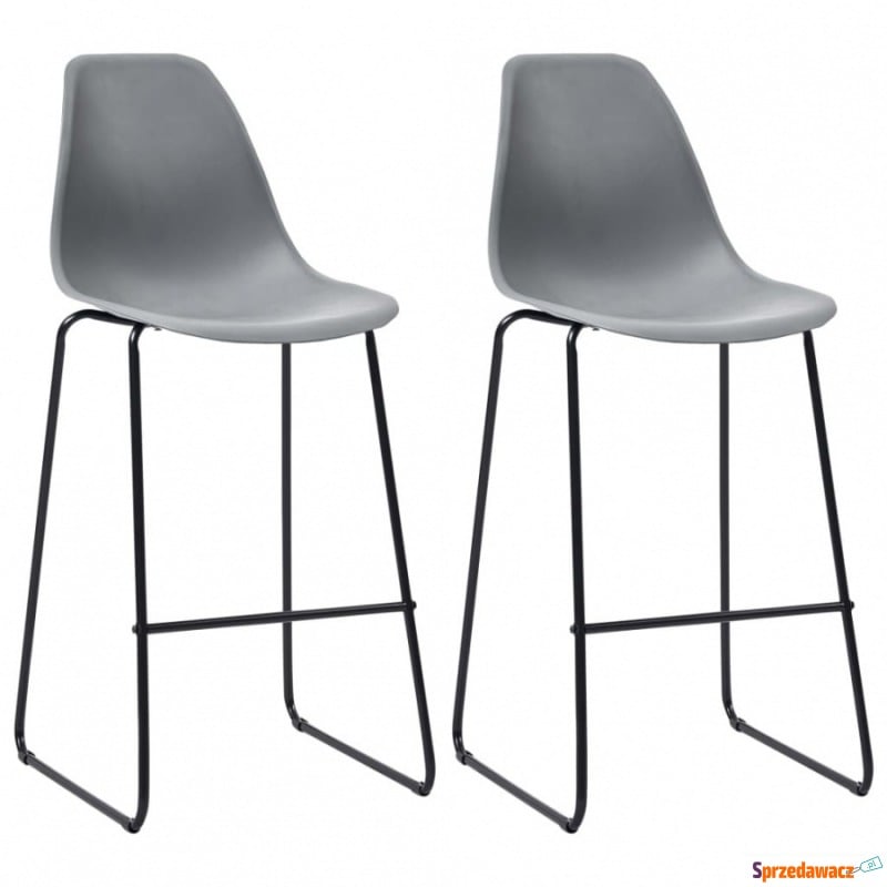 Krzesła barowe 2 szt. szare plastik - Taborety, stołki, hokery - Włocławek