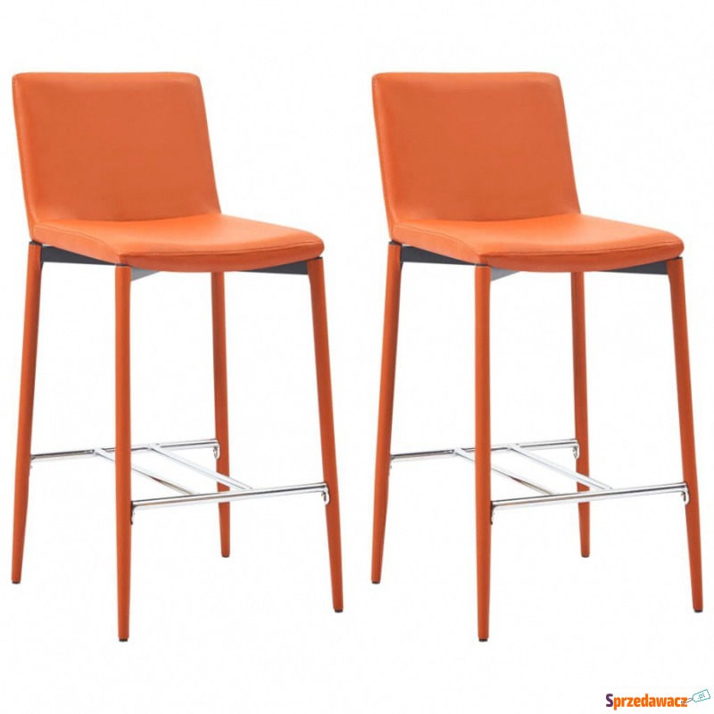 Krzesła barowe 2 szt. pomarańczowe sztuczna skóra - Taborety, stołki, hokery - Świętochłowice