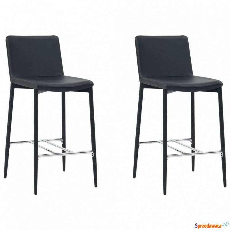 Krzesła barowe 2 szt. czarne sztuczna skóra - Taborety, stołki, hokery - Gierałcice
