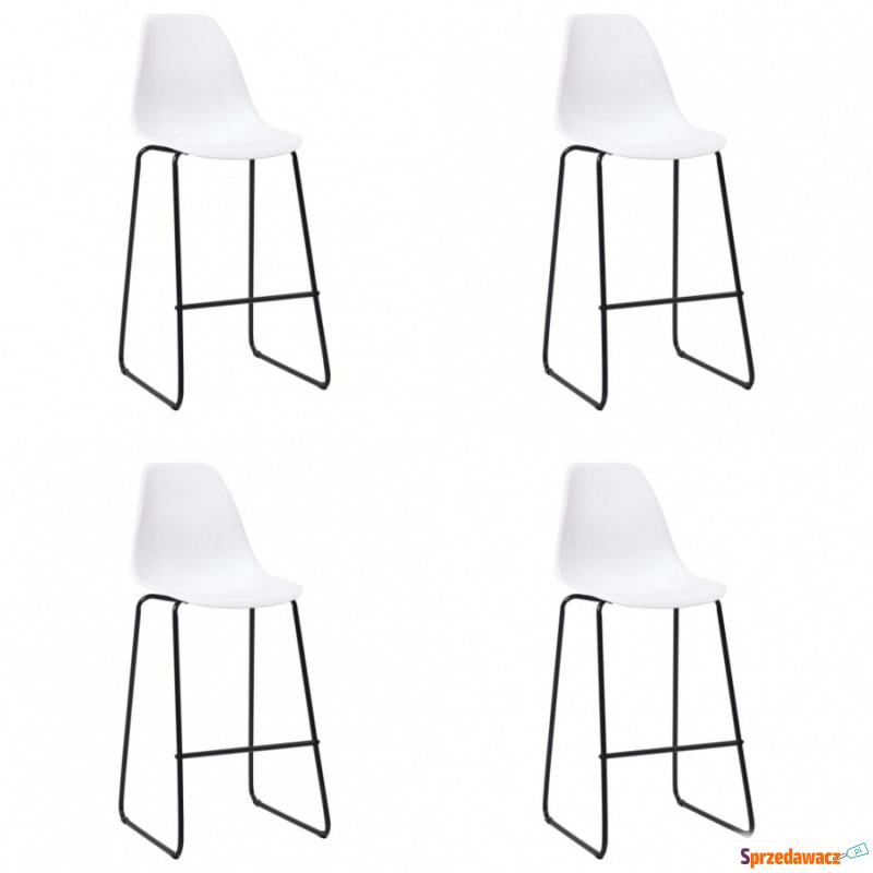 Krzesła barowe 4 szt. białe plastik - Taborety, stołki, hokery - Świętochłowice