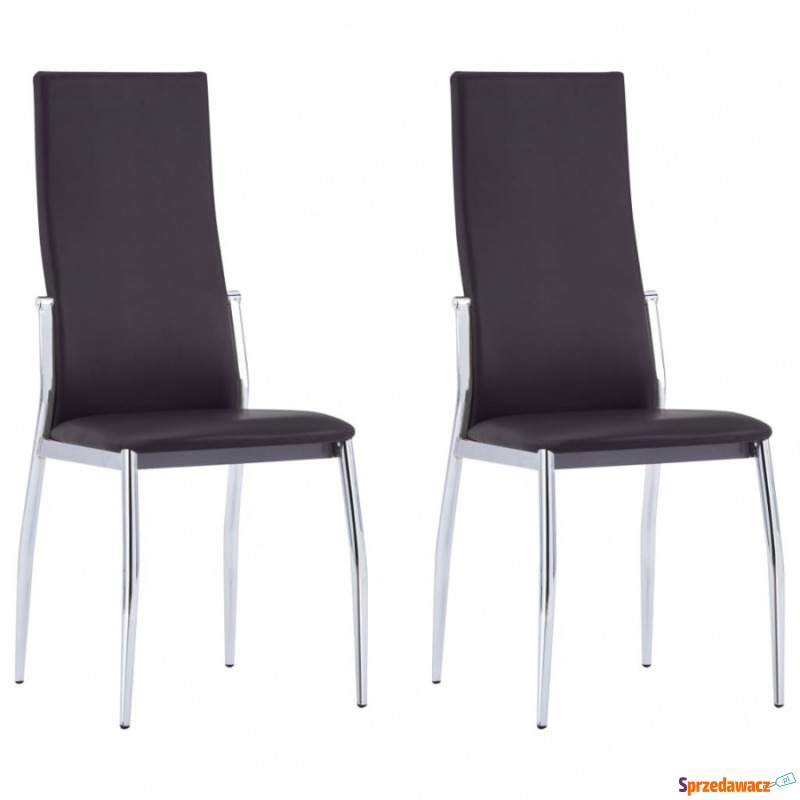 Krzesła do jadalni 2 szt. brązowe sztuczna skóra - Krzesła do salonu i jadalni - Kołobrzeg