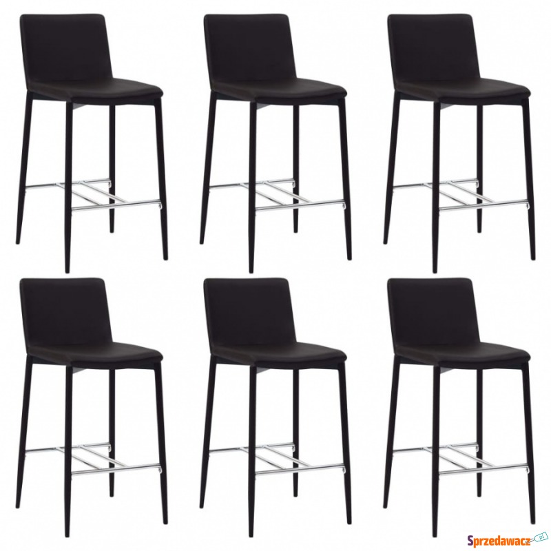 Krzesła barowe 6 szt. brązowe sztuczna skóra - Taborety, stołki, hokery - Zabrze