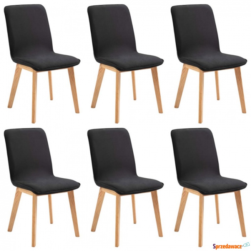 Krzesła do jadalni 6 szt. czarne tkanina - Krzesła do salonu i jadalni - Borsk