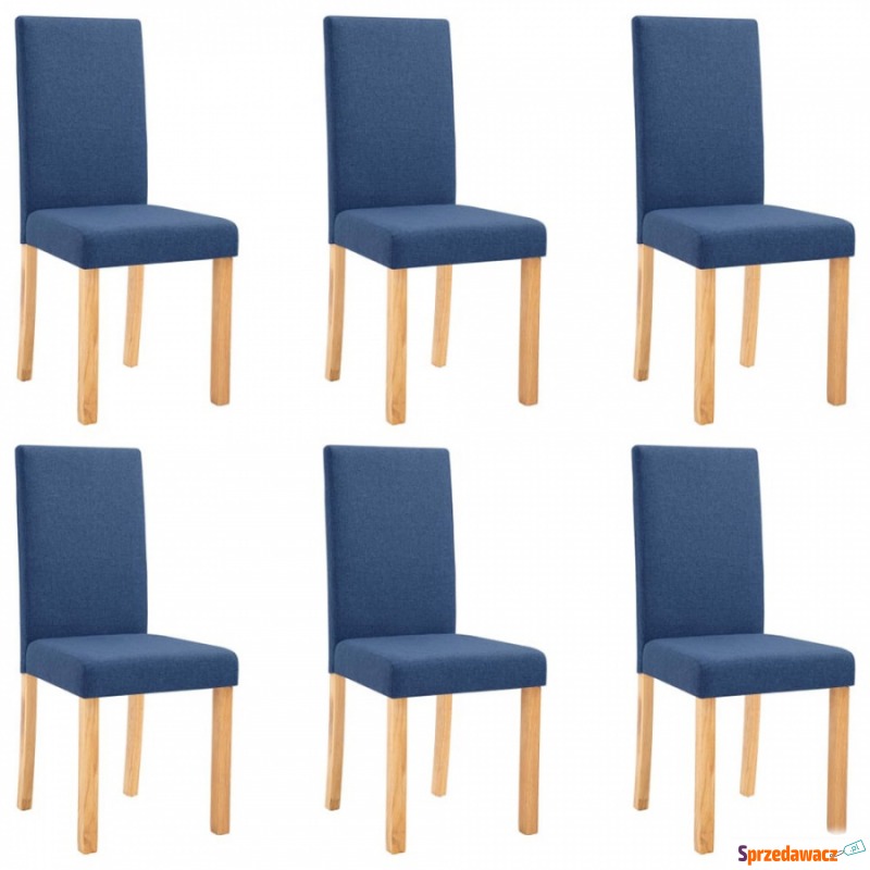 Krzesła do jadalni 6 szt. niebieskie tapicerowane... - Krzesła do salonu i jadalni - Kędzierzyn-Koźle